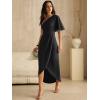 image:imageANRABESS Womens One Shoulder Formal Midi Dresses 2026 Summer Wrap High Slit Beach Wedding Guest Party Cocktail Maxi DressBlack