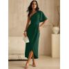 image:imageANRABESS Womens One Shoulder Formal Midi Dresses 2026 Summer Wrap High Slit Beach Wedding Guest Party Cocktail Maxi DressDark Green