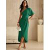 image:imageANRABESS Womens One Shoulder Formal Midi Dresses 2026 Summer Wrap High Slit Beach Wedding Guest Party Cocktail Maxi DressDeep Green