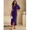 image:imageANRABESS Womens One Shoulder Formal Midi Dresses 2026 Summer Wrap High Slit Beach Wedding Guest Party Cocktail Maxi DressDeep Purple
