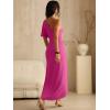 image:imageANRABESS Womens One Shoulder Formal Midi Dresses 2026 Summer Wrap High Slit Beach Wedding Guest Party Cocktail Maxi DressHot Pink