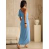 image:imageANRABESS Womens One Shoulder Formal Midi Dresses 2026 Summer Wrap High Slit Beach Wedding Guest Party Cocktail Maxi DressLight Blue