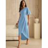 image:imageANRABESS Womens One Shoulder Formal Midi Dresses 2026 Summer Wrap High Slit Beach Wedding Guest Party Cocktail Maxi DressLight Blue