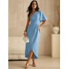 image:imageANRABESS Womens One Shoulder Formal Midi Dresses 2026 Summer Wrap High Slit Beach Wedding Guest Party Cocktail Maxi DressLight Blue