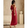 image:imageANRABESS Womens One Shoulder Formal Midi Dresses 2026 Summer Wrap High Slit Beach Wedding Guest Party Cocktail Maxi DressRed