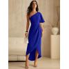 image:imageANRABESS Womens One Shoulder Formal Midi Dresses 2026 Summer Wrap High Slit Beach Wedding Guest Party Cocktail Maxi DressRoyal Blue