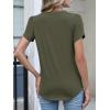 image:imageANRABESS Womens Petal Short Sleeve Henley Shirts Summer 2026 V Neck Dressy Casual Blouses Spring Business Work Tunic TopsArmy Green