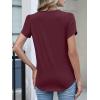 image:imageANRABESS Womens Petal Short Sleeve Henley Shirts Summer 2026 V Neck Dressy Casual Blouses Spring Business Work Tunic TopsBurgundy