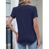 image:imageANRABESS Womens Petal Short Sleeve Henley Shirts Summer 2026 V Neck Dressy Casual Blouses Spring Business Work Tunic TopsNavy Blue