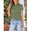 image:imageANRABESS Womens Short Sleeve Crewneck Shirts Ribbed Knit High Low Hem T Shirt 2026 Summer Spring Casual Tops Trendy ClothesArmy Green