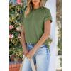 image:imageANRABESS Womens Short Sleeve Crewneck Shirts Ribbed Knit High Low Hem T Shirt 2026 Summer Spring Casual Tops Trendy ClothesArmy Green