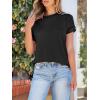 image:imageANRABESS Womens Short Sleeve Crewneck Shirts Ribbed Knit High Low Hem T Shirt 2026 Summer Spring Casual Tops Trendy ClothesBlack