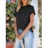 image:imageANRABESS Womens Short Sleeve Crewneck Shirts Ribbed Knit High Low Hem T Shirt 2026 Summer Spring Casual Tops Trendy ClothesBlack