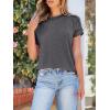 image:imageANRABESS Womens Short Sleeve Crewneck Shirts Ribbed Knit High Low Hem T Shirt 2026 Summer Spring Casual Tops Trendy ClothesBlack Grey
