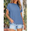 image:imageANRABESS Womens Short Sleeve Crewneck Shirts Ribbed Knit High Low Hem T Shirt 2026 Summer Spring Casual Tops Trendy ClothesBlue