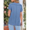 image:imageANRABESS Womens Short Sleeve Crewneck Shirts Ribbed Knit High Low Hem T Shirt 2026 Summer Spring Casual Tops Trendy ClothesBlue
