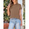 image:imageANRABESS Womens Short Sleeve Crewneck Shirts Ribbed Knit High Low Hem T Shirt 2026 Summer Spring Casual Tops Trendy ClothesCoffee