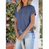 image:imageANRABESS Womens Short Sleeve Crewneck Shirts Ribbed Knit High Low Hem T Shirt 2026 Summer Spring Casual Tops Trendy ClothesDark Blue