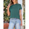 image:imageANRABESS Womens Short Sleeve Crewneck Shirts Ribbed Knit High Low Hem T Shirt 2026 Summer Spring Casual Tops Trendy ClothesDeep Green