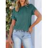 image:imageANRABESS Womens Short Sleeve Crewneck Shirts Ribbed Knit High Low Hem T Shirt 2026 Summer Spring Casual Tops Trendy ClothesDeep Green