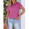 image:imageANRABESS Womens Short Sleeve Crewneck Shirts Ribbed Knit High Low Hem T Shirt 2026 Summer Spring Casual Tops Trendy ClothesHot Pink