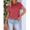 image:imageANRABESS Womens Short Sleeve Crewneck Shirts Ribbed Knit High Low Hem T Shirt 2026 Summer Spring Casual Tops Trendy ClothesRed