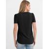 image:imageANRABESS Womens Short Sleeve Shirts Eyelet V Neck Tops Summer Business Casual Clothes 2026 Work Office TShirtsBlack