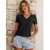 image:imageANRABESS Womens Short Sleeve Shirts Eyelet V Neck Tops Summer Business Casual Clothes 2026 Work Office TShirtsBlack