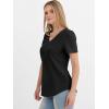 image:imageANRABESS Womens Short Sleeve Shirts Eyelet V Neck Tops Summer Business Casual Clothes 2026 Work Office TShirtsBlack
