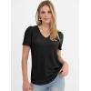 image:imageANRABESS Womens Short Sleeve Shirts Eyelet V Neck Tops Summer Business Casual Clothes 2026 Work Office TShirtsBlack