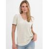image:imageANRABESS Womens Short Sleeve Shirts Eyelet V Neck Tops Summer Business Casual Clothes 2026 Work Office TShirtsCream White