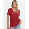 image:imageANRABESS Womens Short Sleeve Shirts Eyelet V Neck Tops Summer Business Casual Clothes 2026 Work Office TShirtsRed