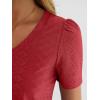 image:imageANRABESS Womens Short Sleeve Shirts Eyelet V Neck Tops Summer Business Casual Clothes 2026 Work Office TShirtsRed