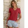 image:imageANRABESS Womens Short Sleeve Shirts Eyelet V Neck Tops Summer Business Casual Clothes 2026 Work Office TShirtsRed