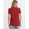 image:imageANRABESS Womens Short Sleeve Shirts Eyelet V Neck Tops Summer Business Casual Clothes 2026 Work Office TShirtsRed