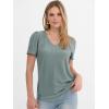 image:imageANRABESS Womens Short Sleeve Shirts Eyelet V Neck Tops Summer Business Casual Clothes 2026 Work Office TShirtsSage Green