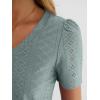 image:imageANRABESS Womens Short Sleeve Shirts Eyelet V Neck Tops Summer Business Casual Clothes 2026 Work Office TShirtsSage Green