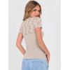 image:imageANRABESS Womens Short Sleeve Shirts Scoop Neck Lace Going Out Tops Slim Fit Rib Knit Casual Tee 2026 Summer Fashion OutfitsApricot