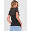 image:imageANRABESS Womens Short Sleeve Shirts Scoop Neck Lace Going Out Tops Slim Fit Rib Knit Casual Tee 2026 Summer Fashion OutfitsBlack