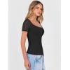 image:imageANRABESS Womens Short Sleeve Shirts Scoop Neck Lace Going Out Tops Slim Fit Rib Knit Casual Tee 2026 Summer Fashion OutfitsBlack