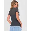 image:imageANRABESS Womens Short Sleeve Shirts Scoop Neck Lace Going Out Tops Slim Fit Rib Knit Casual Tee 2026 Summer Fashion OutfitsCharcoal