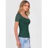 image:imageANRABESS Womens Short Sleeve Shirts Scoop Neck Lace Going Out Tops Slim Fit Rib Knit Casual Tee 2026 Summer Fashion OutfitsDeep Green