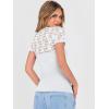 image:imageANRABESS Womens Short Sleeve Shirts Scoop Neck Lace Going Out Tops Slim Fit Rib Knit Casual Tee 2026 Summer Fashion OutfitsWhite
