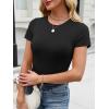 image:imageANRABESS Womens Short Sleeve Tops Built in Bra Slim Fitted Ribbed Knit Crewneck Shirts 2026 Casual Summer Basic Tee ClothesBlack