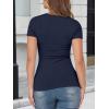 image:imageANRABESS Womens Short Sleeve Tops Built in Bra Slim Fitted Ribbed Knit Crewneck Shirts 2026 Casual Summer Basic Tee ClothesNavy Blue