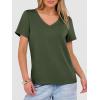 image:imageANRABESS Womens Short Sleeve Tops Casual V Neck Wrinkle  Free Basic T Shirts Summer Cute Tee 2026 Spring Fashion ClothesArmy Green