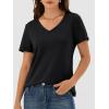 image:imageANRABESS Womens Short Sleeve Tops Casual V Neck Wrinkle  Free Basic T Shirts Summer Cute Tee 2026 Spring Fashion ClothesBlack