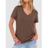 image:imageANRABESS Womens Short Sleeve Tops Casual V Neck Wrinkle  Free Basic T Shirts Summer Cute Tee 2026 Spring Fashion ClothesBrown