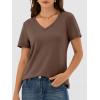 image:imageANRABESS Womens Short Sleeve Tops Casual V Neck Wrinkle  Free Basic T Shirts Summer Cute Tee 2026 Spring Fashion ClothesBrown