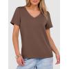 image:imageANRABESS Womens Short Sleeve Tops Casual V Neck Wrinkle  Free Basic T Shirts Summer Cute Tee 2026 Spring Fashion ClothesBrown